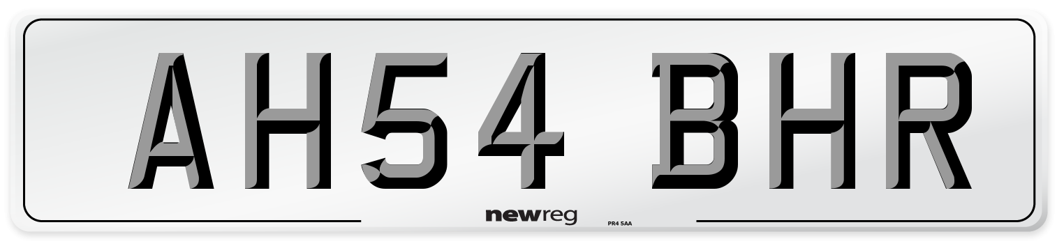 AH54 BHR Number Plate from New Reg